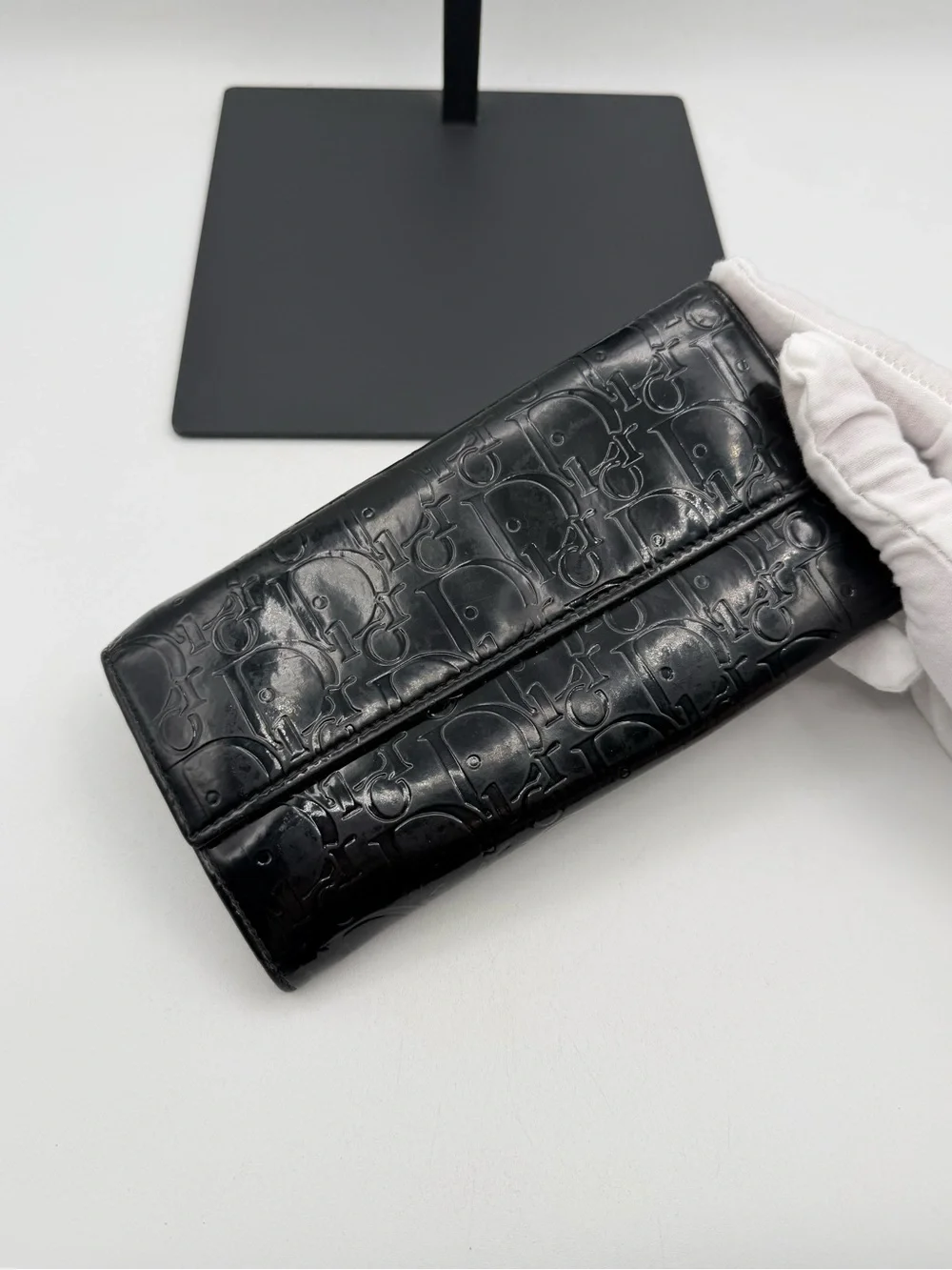 Dior Patent Leather Monogram Wallet